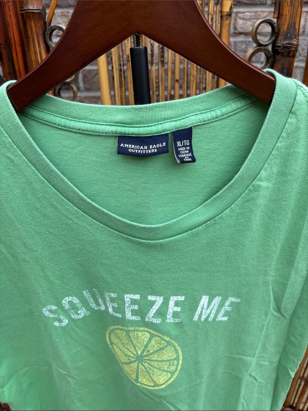 American Eagle Outfitters Green 'Squeeze Me' Lemon Graphic Tee